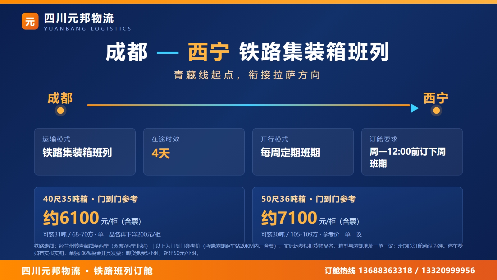 成都到西宁物流班列海报